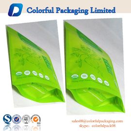 Macha verde plástico levanta-se sacos do malote do zíper/malote zíper do chá