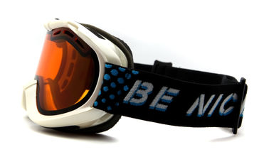 O branco exterior do anti deslizamento caçoa óculos de proteção claros lisos do esqui dos óculos de proteção da snowboarding para meninos