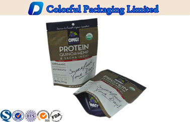 Pretos matte Resealable da folha de alumínio levantam-se o malote para a embalagem da proteína