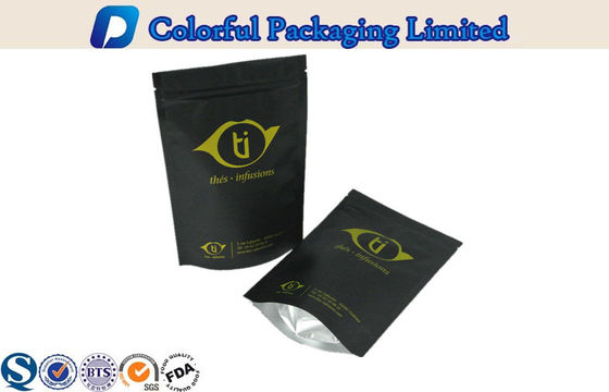 o pó de lavagem, preto matte Resealable do pó da associação levanta-se o malote com entalhe do rasgo