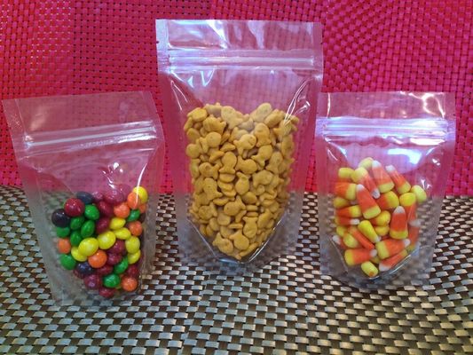 O ANIMAL DE ESTIMAÇÃO plástico do PE laminou levanta-se claramente o malote 250g 300g 500g para doces/pó