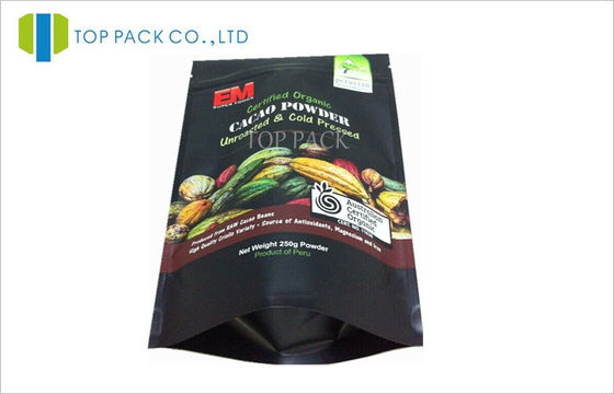 O zíper do pó do alimento natural levanta-se o revestimento matte feito sob encomenda dos malotes do alimento