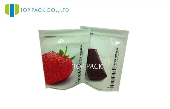 O pó do fruto imprimiu levanta-se a folha de alumínio brilhante branca Ziplock dos malotes 1000g