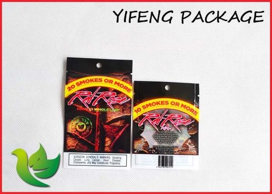 Da impressão feita sob encomenda Resealable dos sacos de plástico do fechamento do fecho de correr do tabaco parte inferior lisa