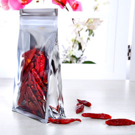 Os sacos de plástico um Resealable claros laterais, Reclosable levantam-se malotes da folha