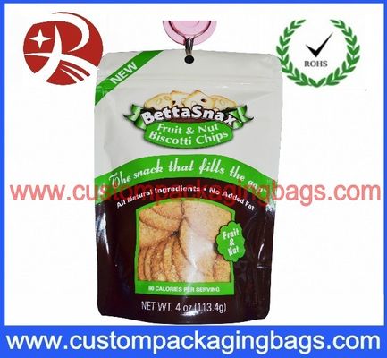 Os sacos Ziplock plásticos impermeáveis coloridos, fechamento do fecho de correr levantam-se malotes para o empacotamento dos biscoitos