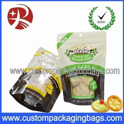 Os sacos Ziplock plásticos impermeáveis coloridos, fechamento do fecho de correr levantam-se malotes para o empacotamento dos biscoitos