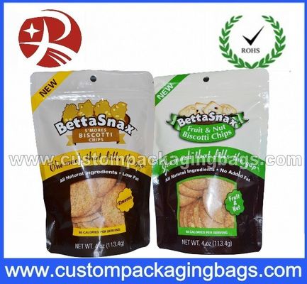 Os sacos Ziplock plásticos impermeáveis coloridos, fechamento do fecho de correr levantam-se malotes para o empacotamento dos biscoitos