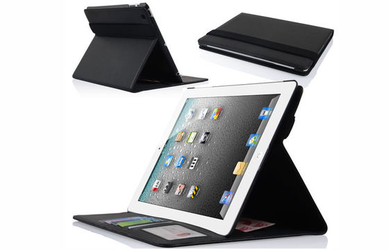 Caixa do couro do PC da tabuleta ipad2/ipad3/ipad4 do estilo da carteira com 7 cartões/entalhes do dinheiro