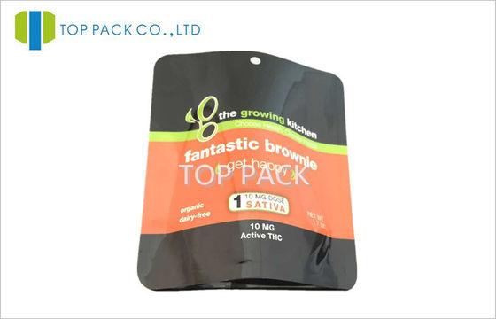 o preto 1.7oz levanta-se malotes Resealable, malote do descanso de 100 mícrons que empacota com furo