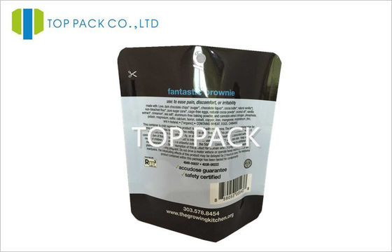 o preto 1.7oz levanta-se malotes Resealable, malote do descanso de 100 mícrons que empacota com furo