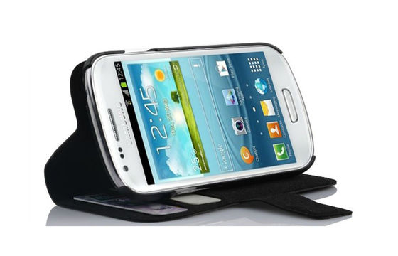 Esteja o malote da caixa do telefone do couro do plutônio da tampa com o botão para a galáxia S3 mini i8190 de Samsung