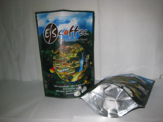 Imprimir de empacotamento dos sacos da folha Ziplock do café levanta-se o revestimento lustroso