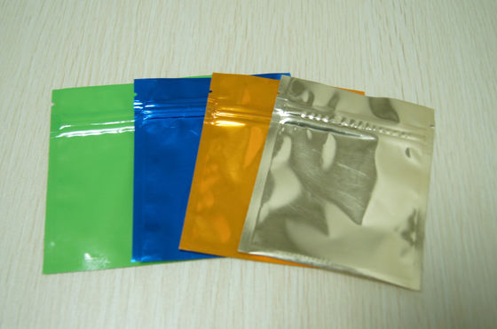 Selo pequenos Mylar lateral do saco da folha de alumínio três lustrosos coloridos liso com Ziplock