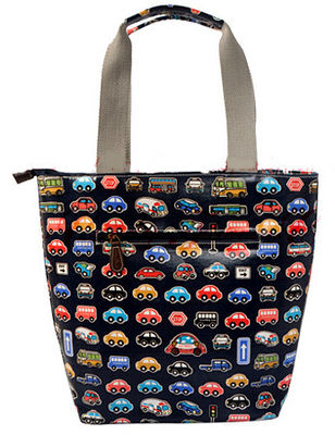 Sacos de compras reusáveis impressos peso leve, sacos reusáveis do almoço do teste padrão do carro