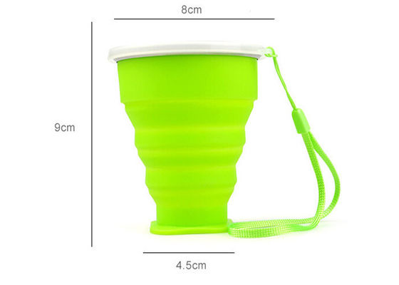 Curso Eco de acampamento - copo dobrável amigável do silicone com abertura de aço inoxidável