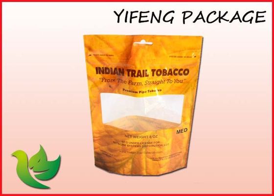 A janela clara plástica levanta-se o malote com o zíper para o tabaco Packaing