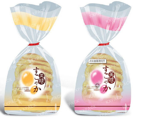 Saco de plástico transparente impresso costume de Opp do produto comestível para o pão