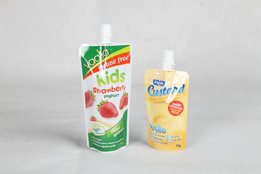 O costume do produto comestível impresso levanta-se os malotes que empacotam o bico do suco