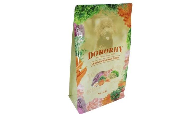 O costume laminou o empacotamento levanta-se o malote com o zíper para alimentos para animais de estimação