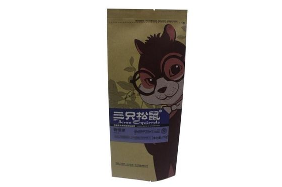 Malote flexível do selo do quadrilátero do empacotamento de alimento para cães com zíper, reforço lateral resistente